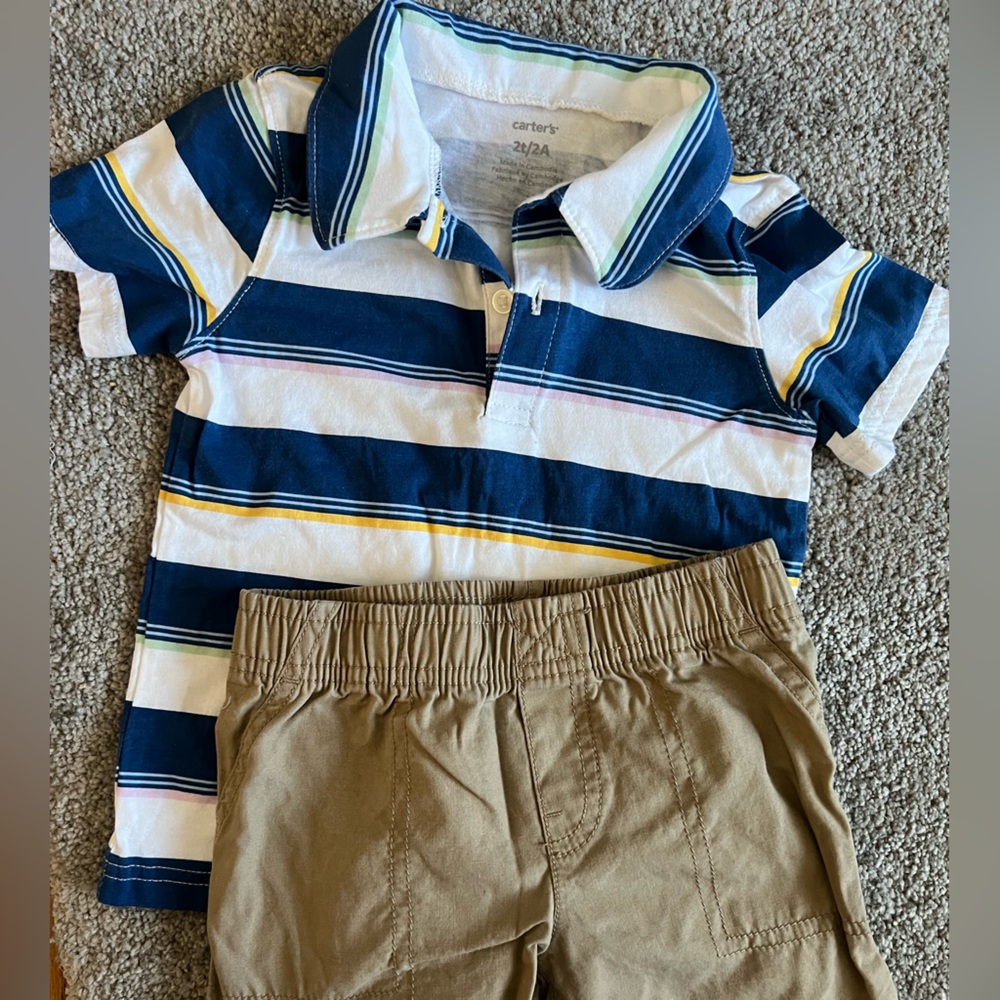 Carter's polo and khaki outfit